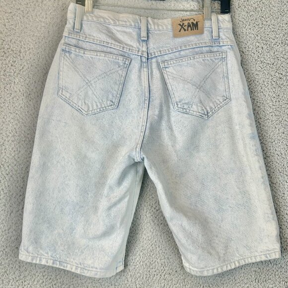 VTG X-AM Blue Jean Shorts Size 29 Skater Hiphop 90s Rap RARE - Picture 2 of 6